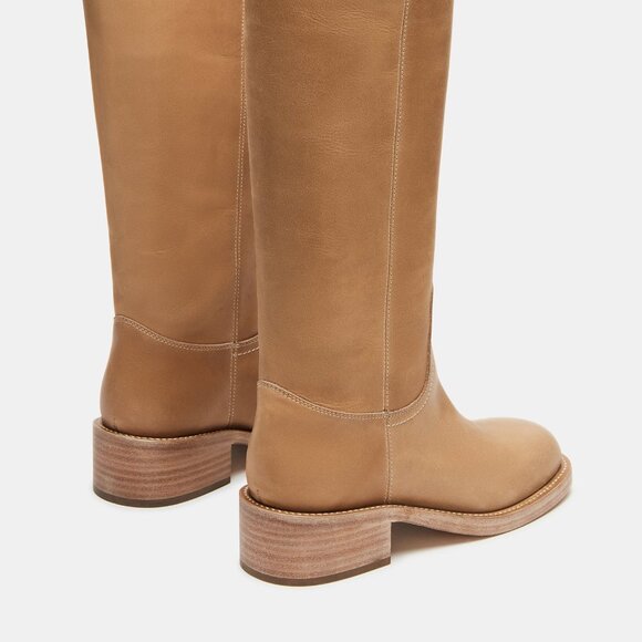 New Womens sz 10 Steve Madden RIGGS BANANA LEATHER BOOTS square shoe fashion - Picture 3 of 8